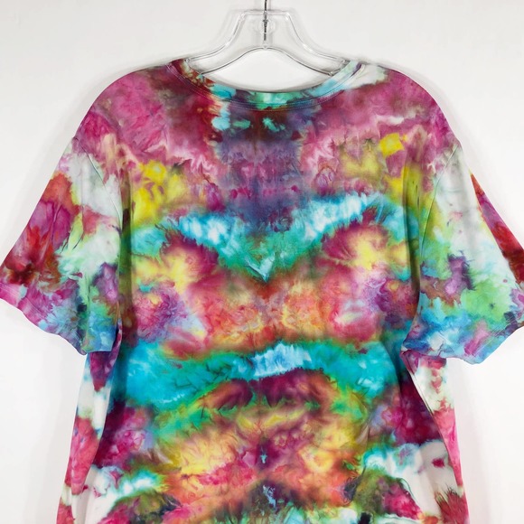 Structure XXL Top Tee Shirt Tie Dye Moulin Rouge Pink Blue‎ Short Sleeve 1264 - Picture 4 of 8